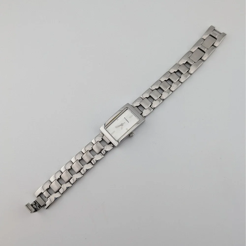 Fossil ES-1107 F2 Tank Watch Patterned Dial All Stainless Steel‎ WR100